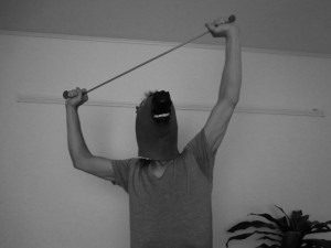 ストレッチゴムを使用したトレーニング方法